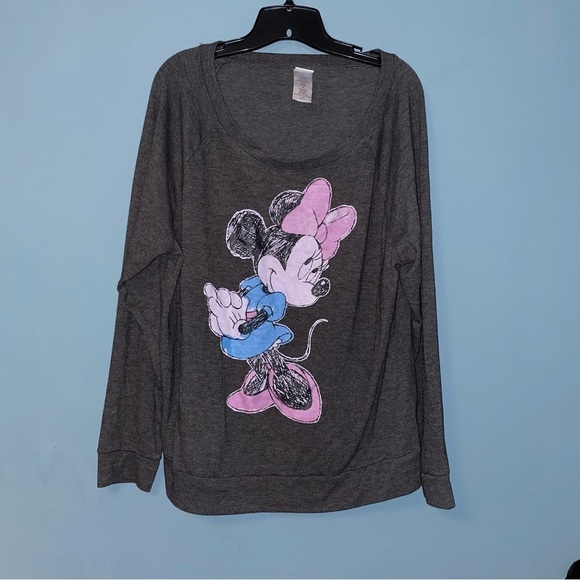 Disney Minnie Mouse Scoop Neck Lightweight Sweatshirt Size 2X - Picture 1 of 6